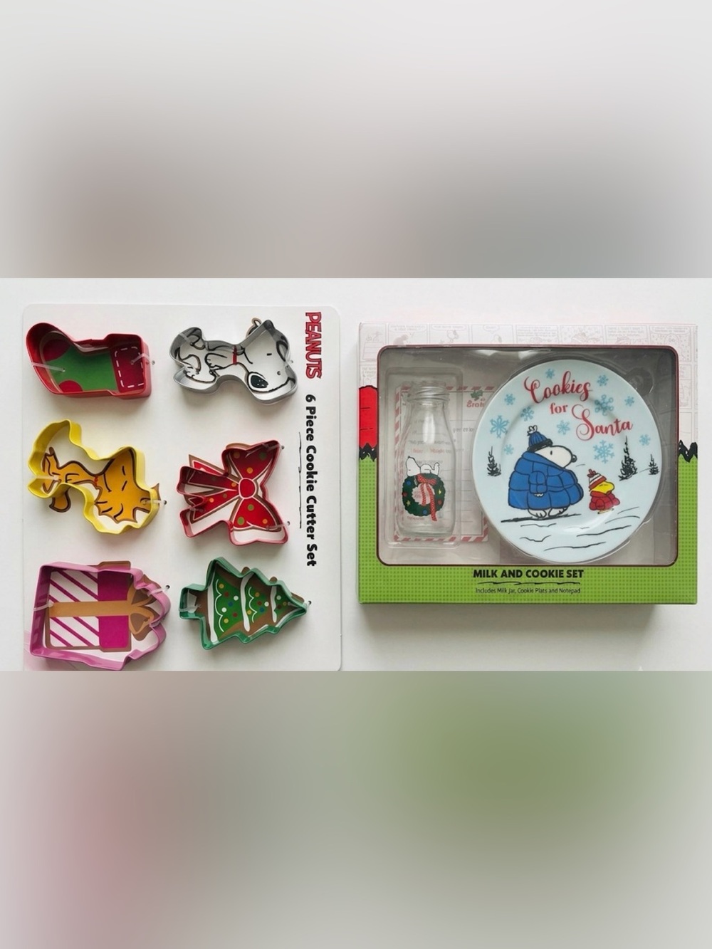 Peanuts Holiday Cookies for Santa Plate and Letter Set& peanuts cookie cutter